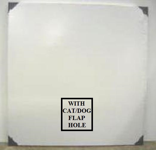 Cat or Dog flap Hole Cut in 24mm or 28mm, White Flat Panel, MDF Reinforced